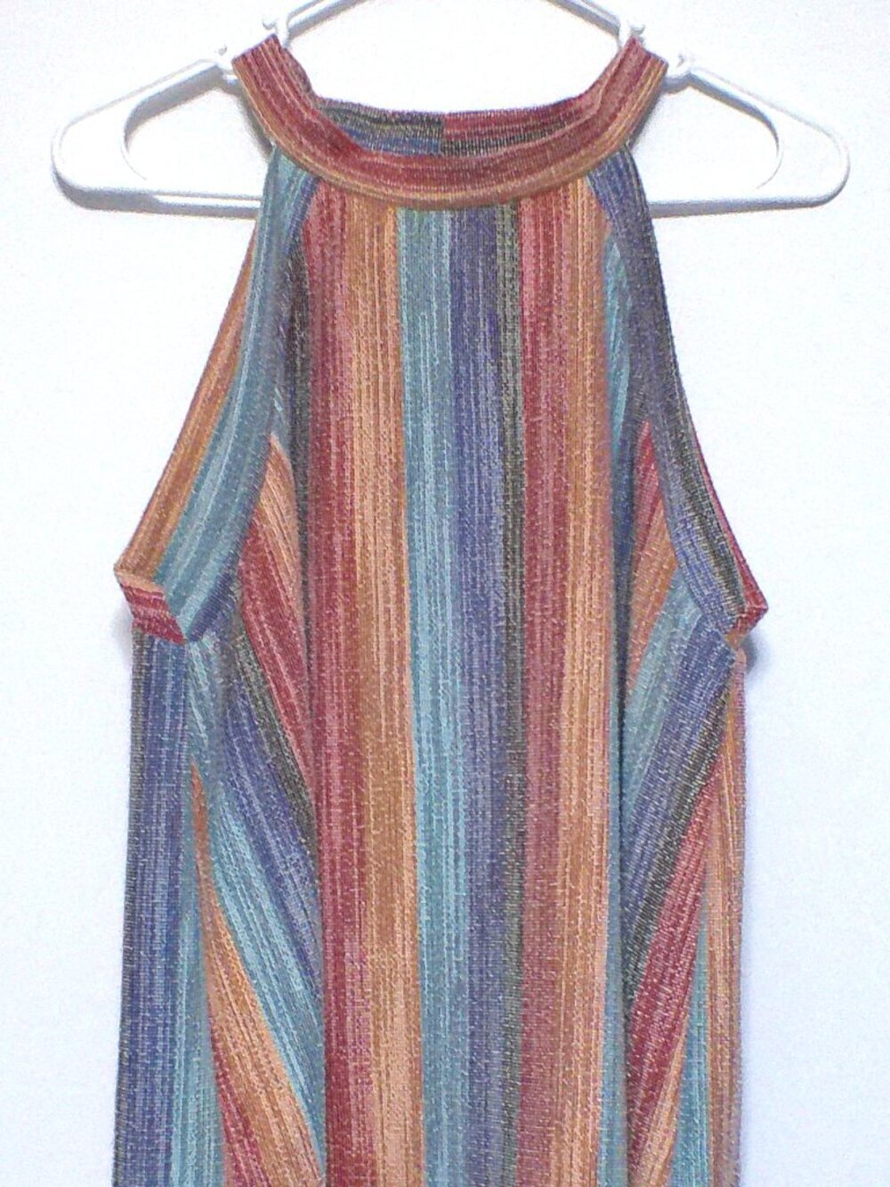 Vintage 90s W5 Anthropologie Striped Knit Tank Top Made In USA Size LG BOHO